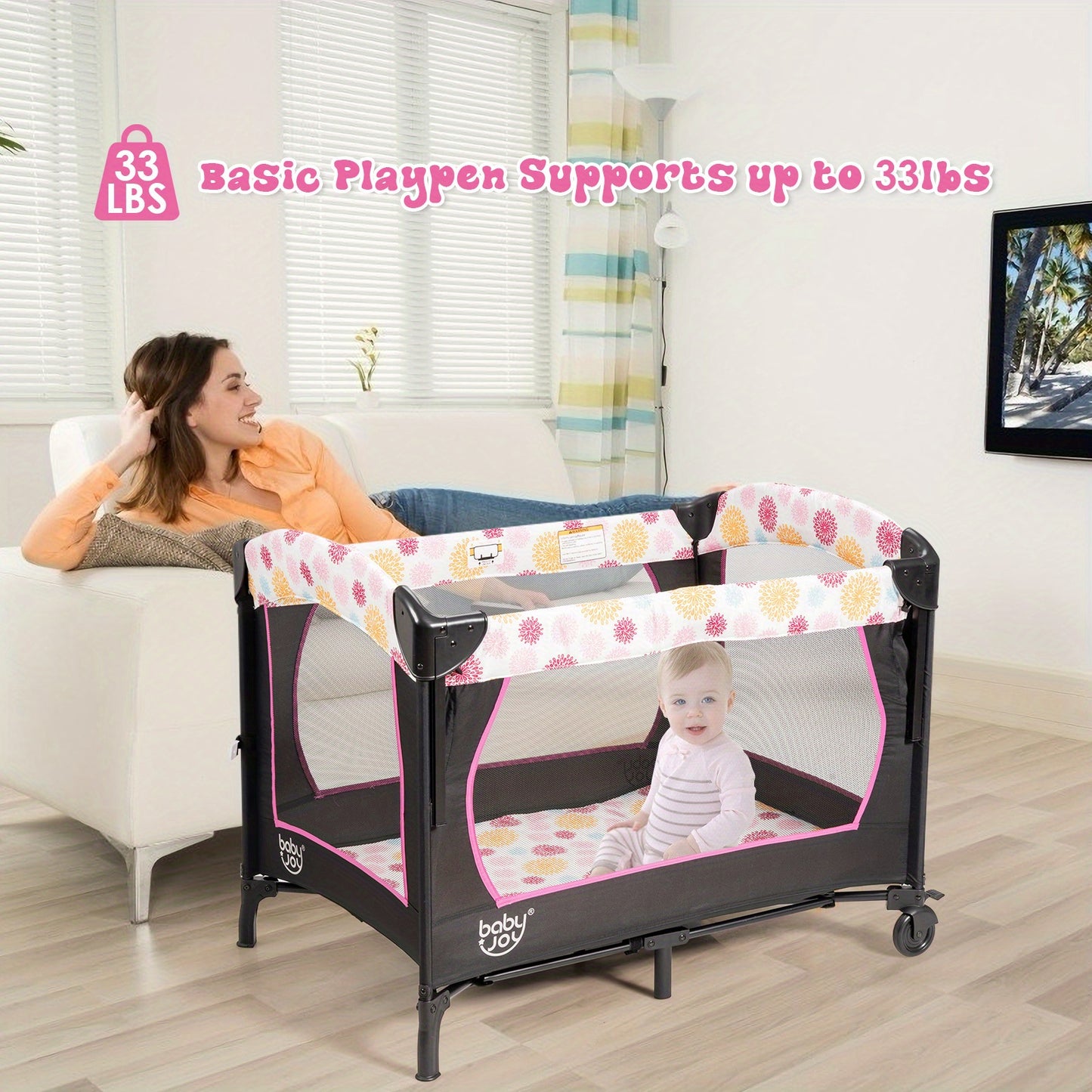 3-in-1 Convertible Portable Baby Playpen
