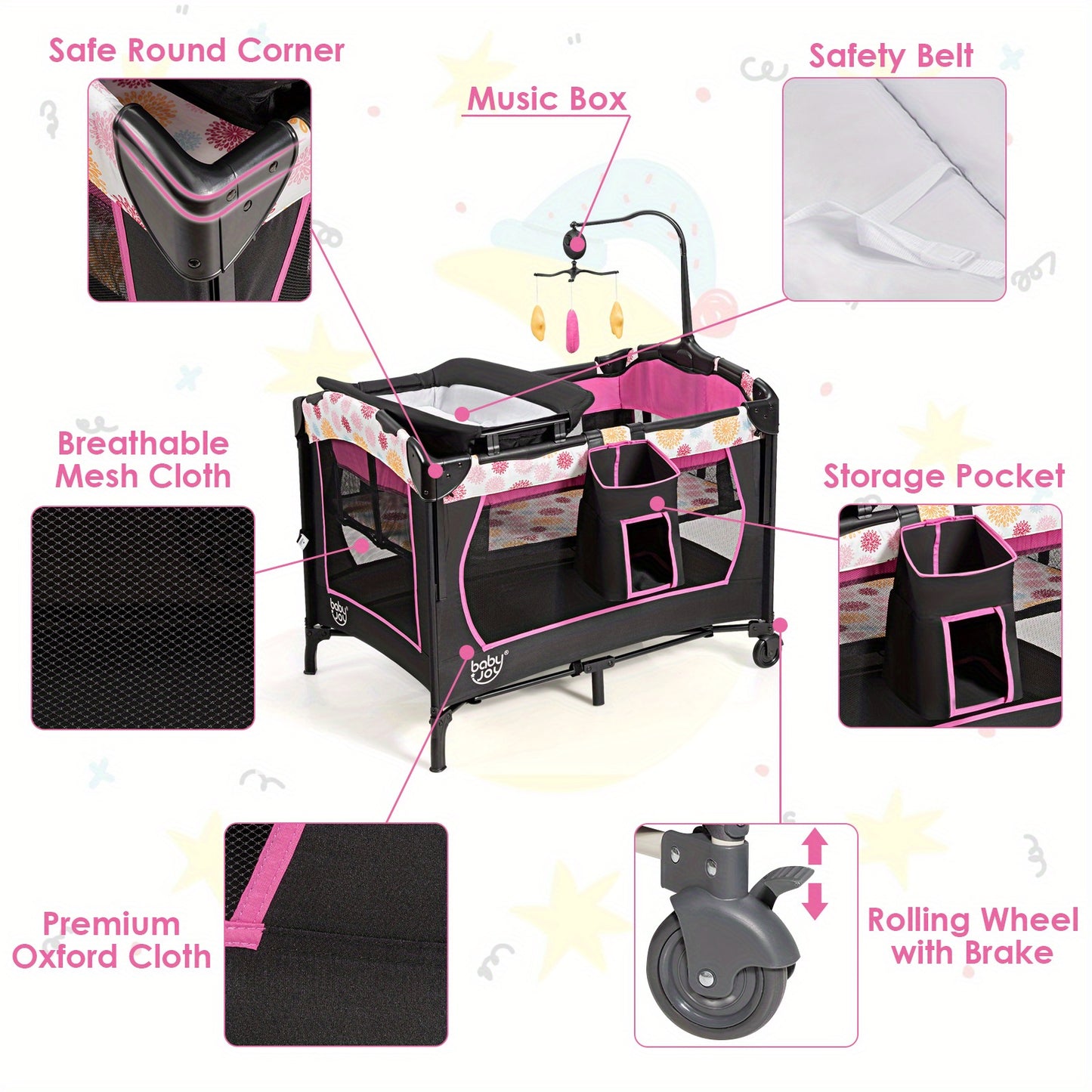 3-in-1 Convertible Portable Baby Playpen