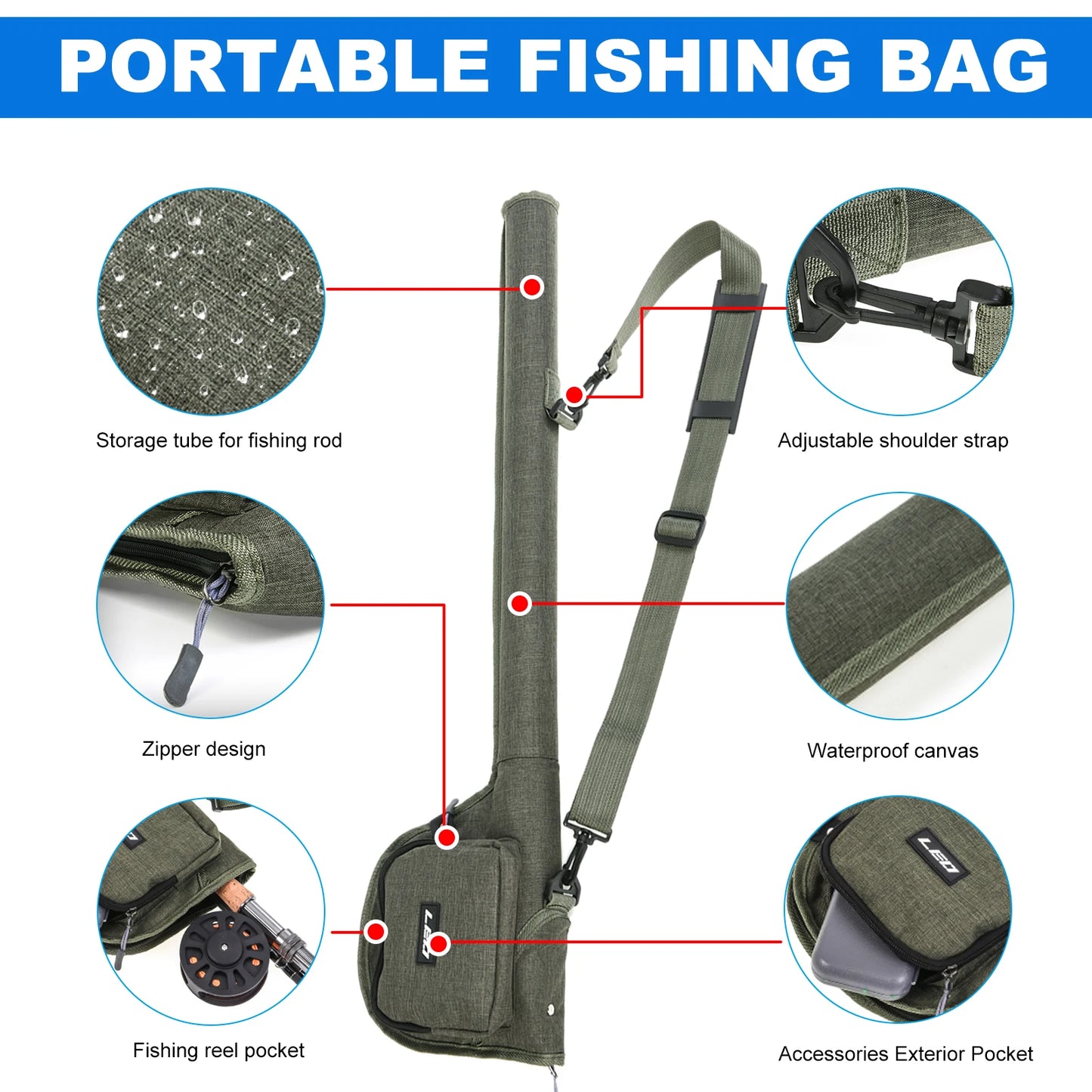 Fishing Rod Bag Portable Fishing Rod Reel Storage