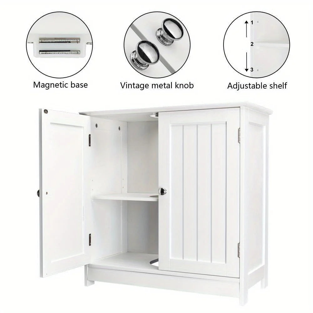 Bathroom double door shelf cabinet basin