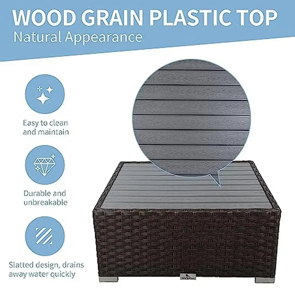 PE Rattan Wicker Sofa Outdoor 7 Piece Sectional