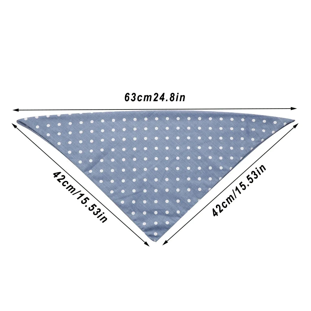 Pet Bandanas Plaid Dots Style Cotton Washable Bandanas For Puppies Kittens