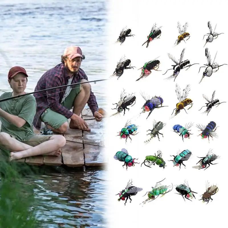 Fishing Fly Kit Bass Lure Set Of 12 Hand Tied Realistic Boxes Included Salmon Fishing Fly Bass Lure With Hooks For Freshwater