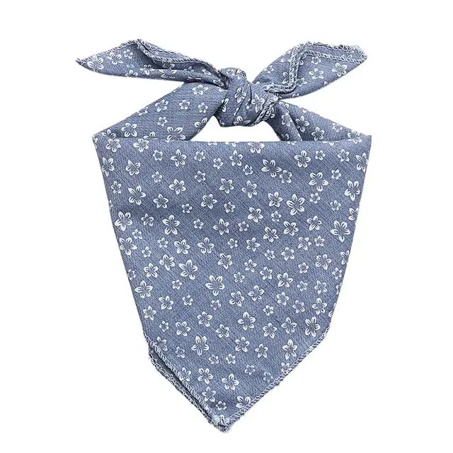Pet Bandanas Plaid Dots Style Cotton Washable Bandanas For Puppies Kittens