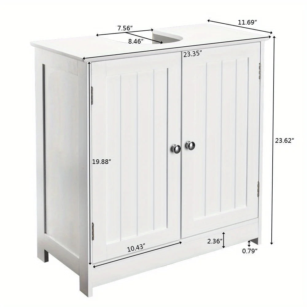 Bathroom double door shelf cabinet basin