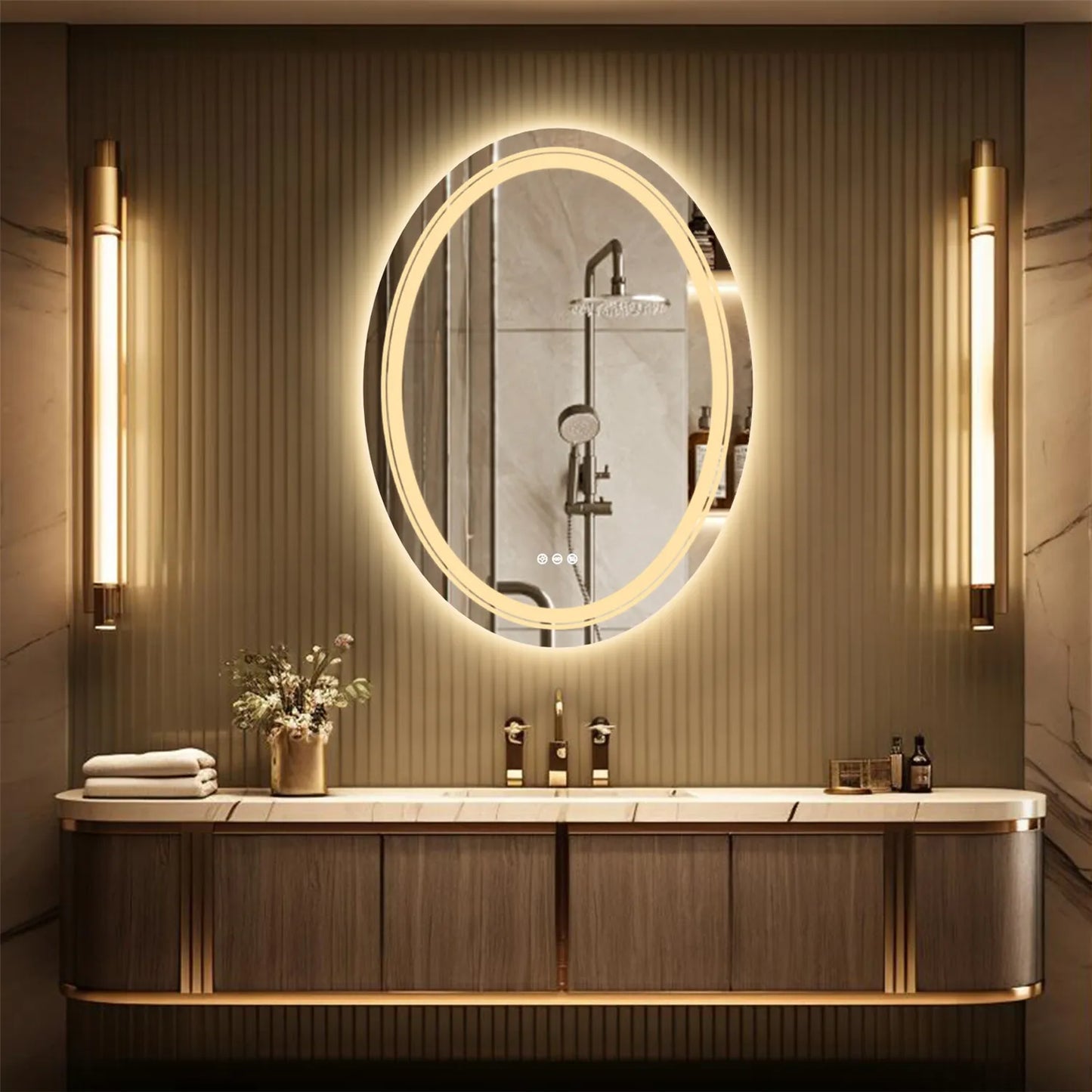 Oval LED Dimmable Bathroom Vanity Mirror
