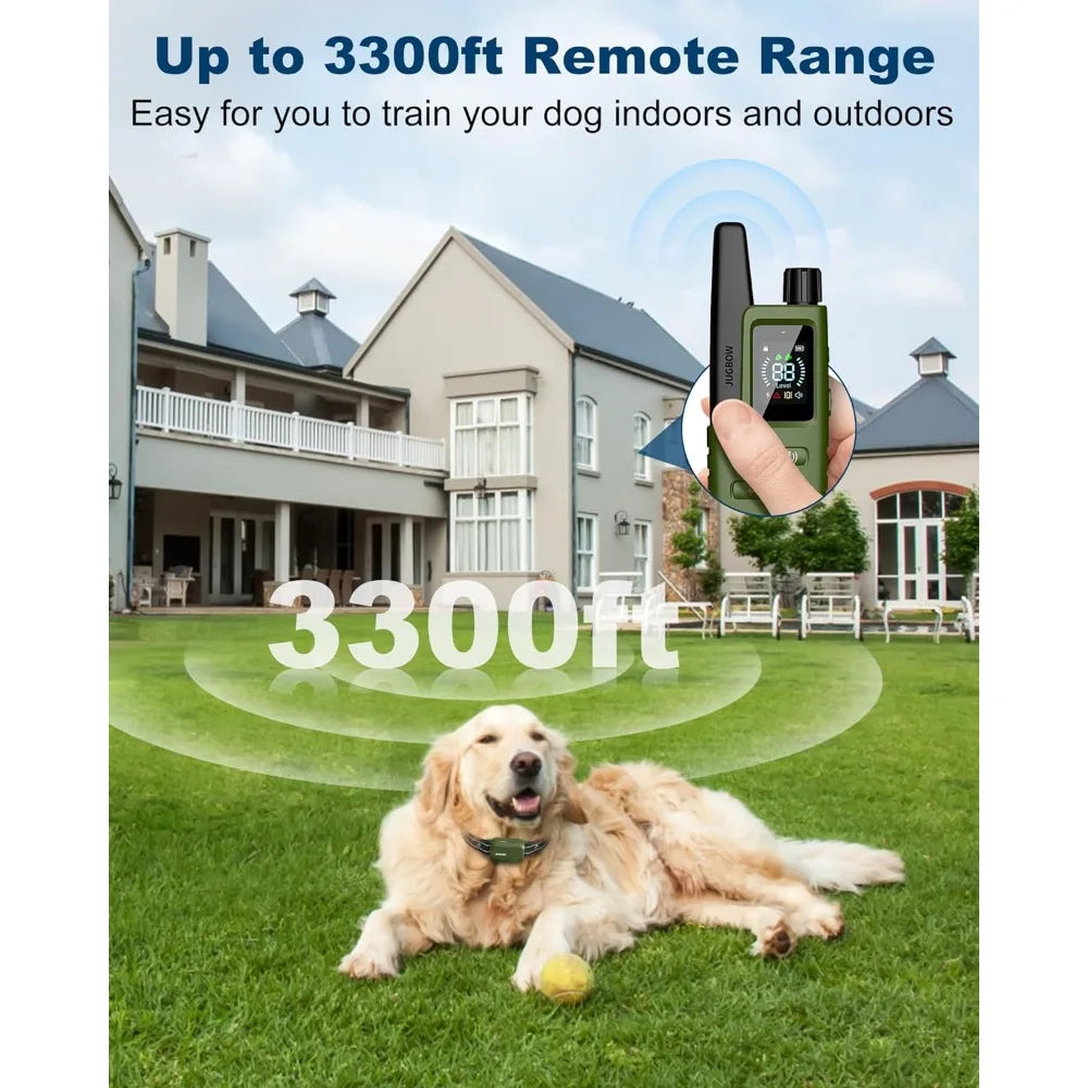 Dog Shock Collar, 3300FT Dog Training Collars with Remote IPX7 Waterproof with 4 Training Modes, Rechargeable E-Collar