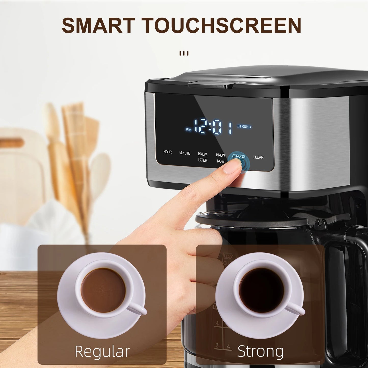 Programmable Drip Coffee Maker 12 Cup with Iced Coffee Function