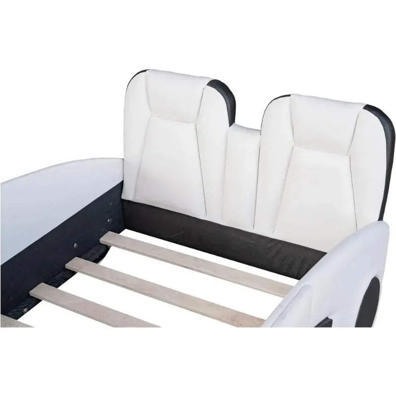 Twin Size Boys Car Bed,Race Car-Shaped Platform Wooden Bedframe