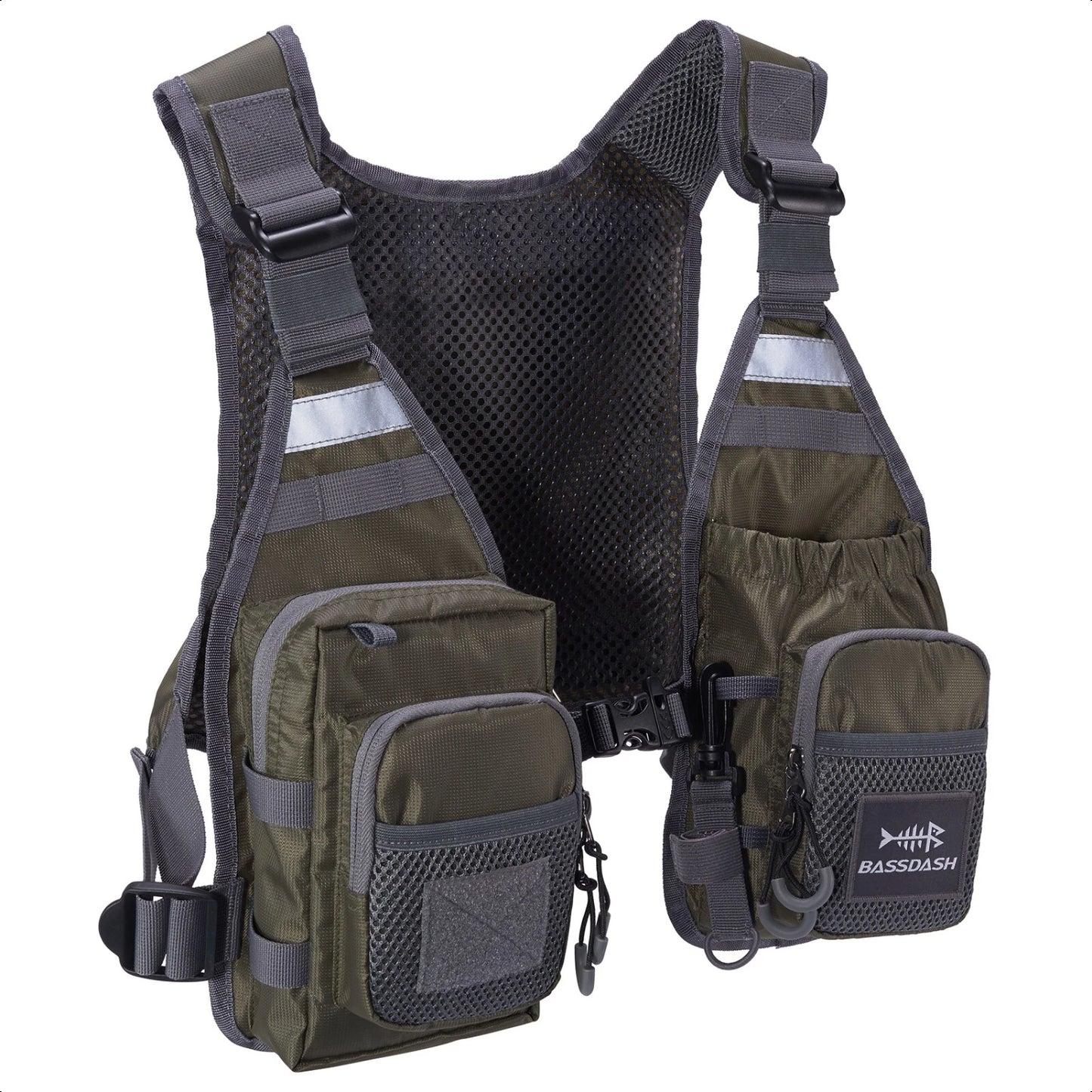 FV08 Ultra Lightweight Fly Fishing Vest Men and Women Portable Chest Pack One Size Fits Most
