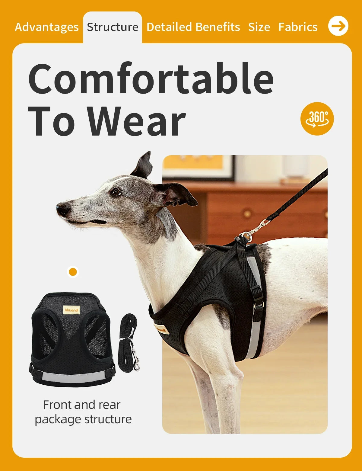 Reflective Safety Dog Vest Harness Dog Collar Leash Adjustable Mesh Vest