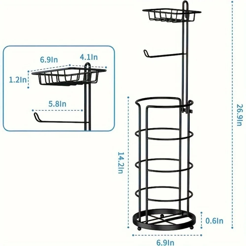 2-piece toilet paper holder, free-standing toilet paper holder