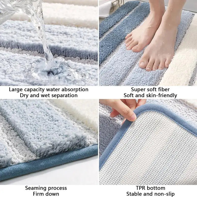 Super Absorbent Bathroom Rugs for Bathroom Machine Washable