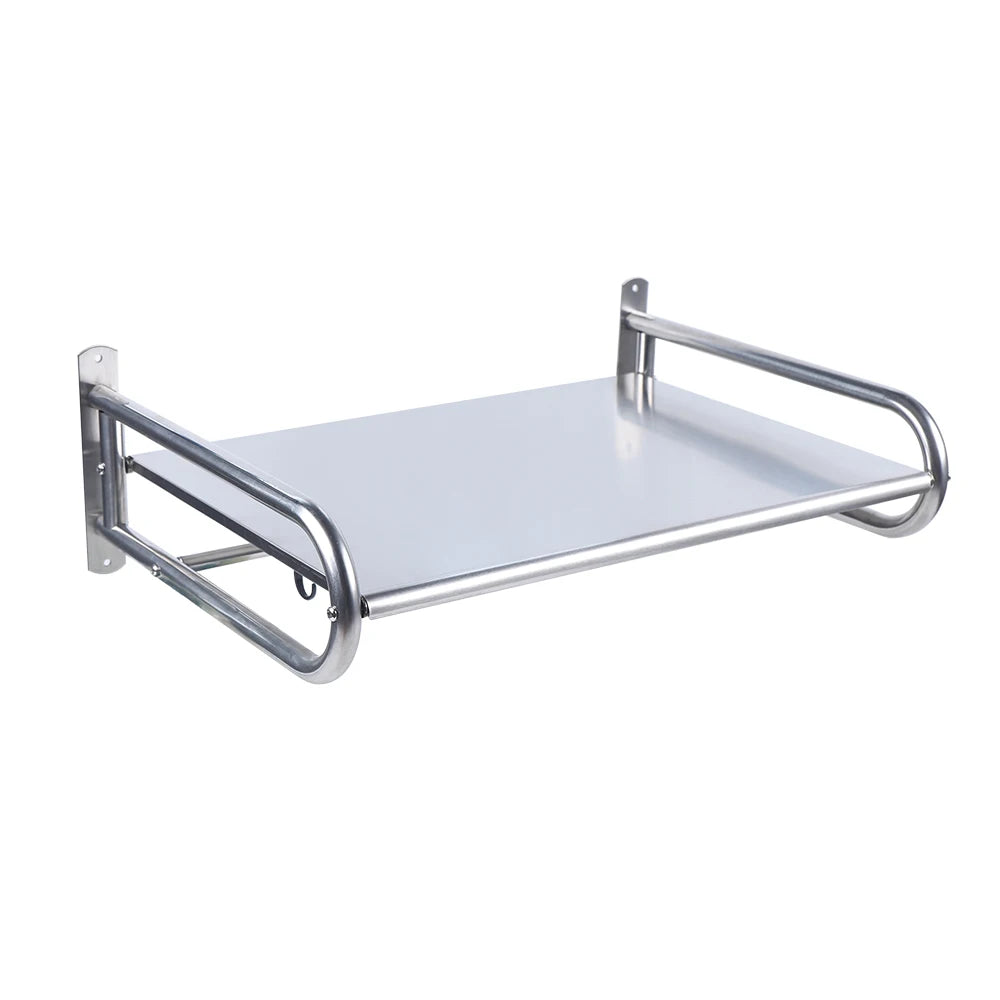 Single Layer with 6 Hooks Stainless Steel Microwave Oven Shelf