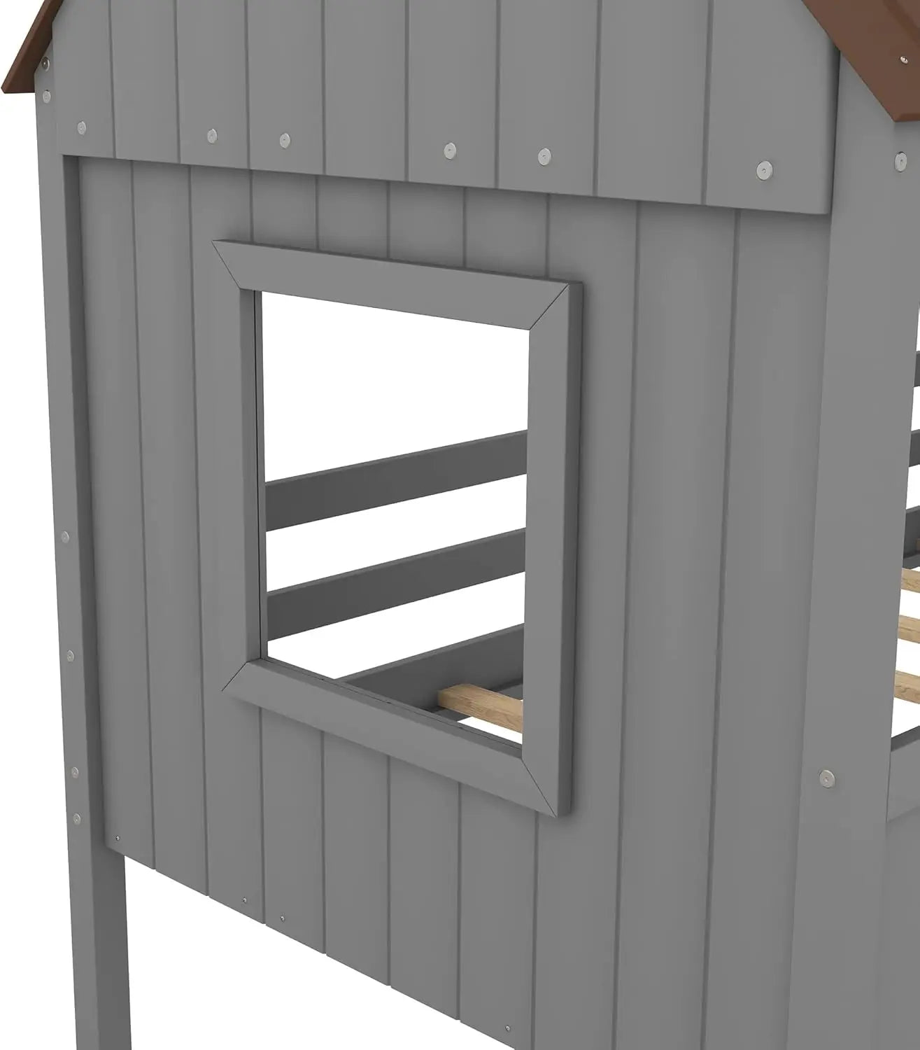 Kids House Twin Size Bed With Fence And Rails