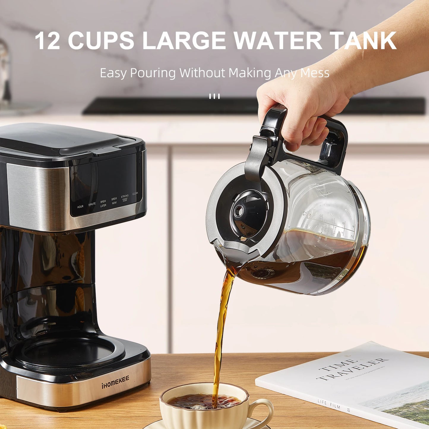 Programmable Drip Coffee Maker 12 Cup with Iced Coffee Function