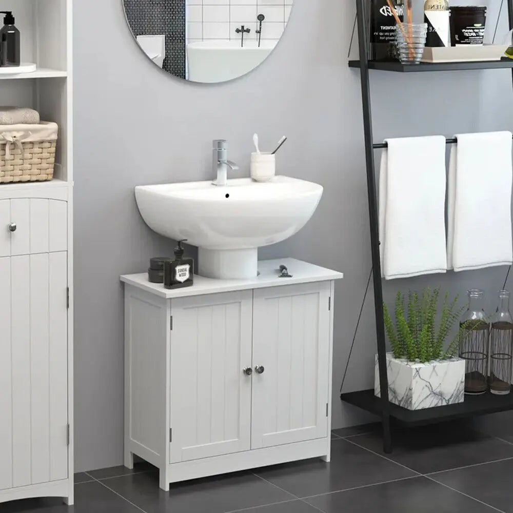Bathroom double door shelf cabinet basin