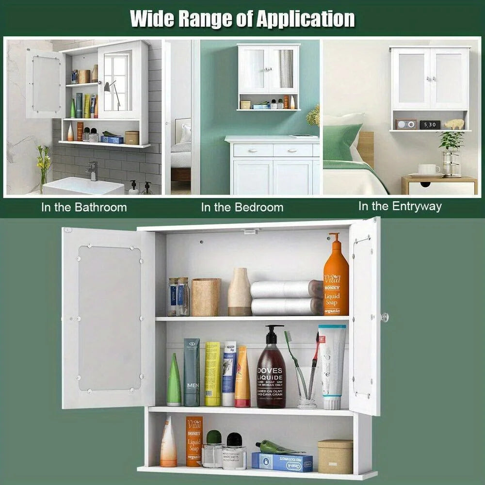 Bathroom Wall Mounted Mirrored Cabinet