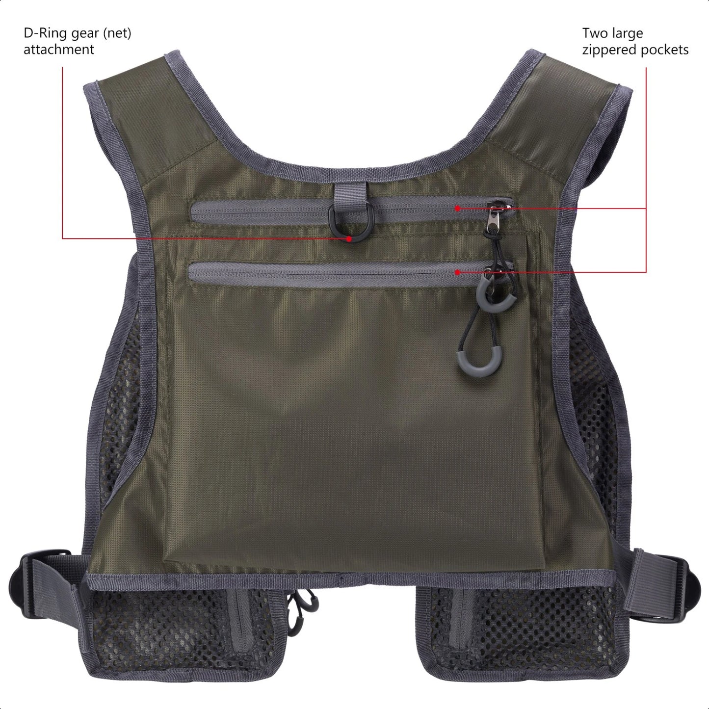 FV08 Ultra Lightweight Fly Fishing Vest Men and Women Portable Chest Pack One Size Fits Most