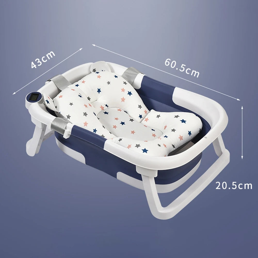 Portable Collapsible Baby Bathtub with Soft Cushion (Pink)