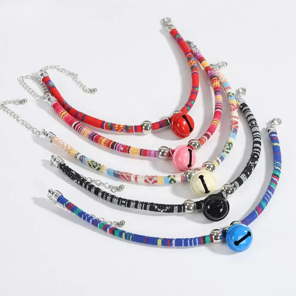 Ethnic Wind Cat Collar National Style Bell Fashion Pet Collar