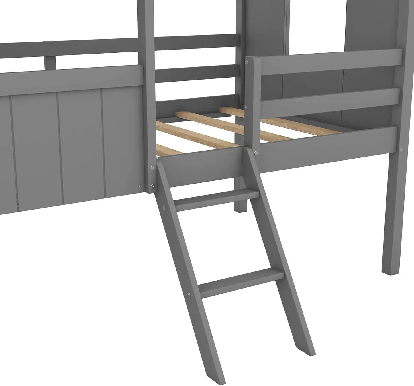 Kids House Twin Size Bed With Fence And Rails