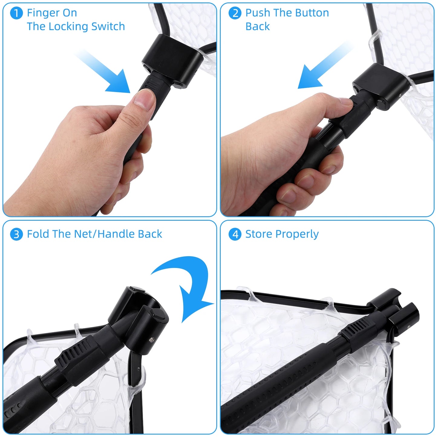 Foldable Fish Net for Trout Fly Fishing