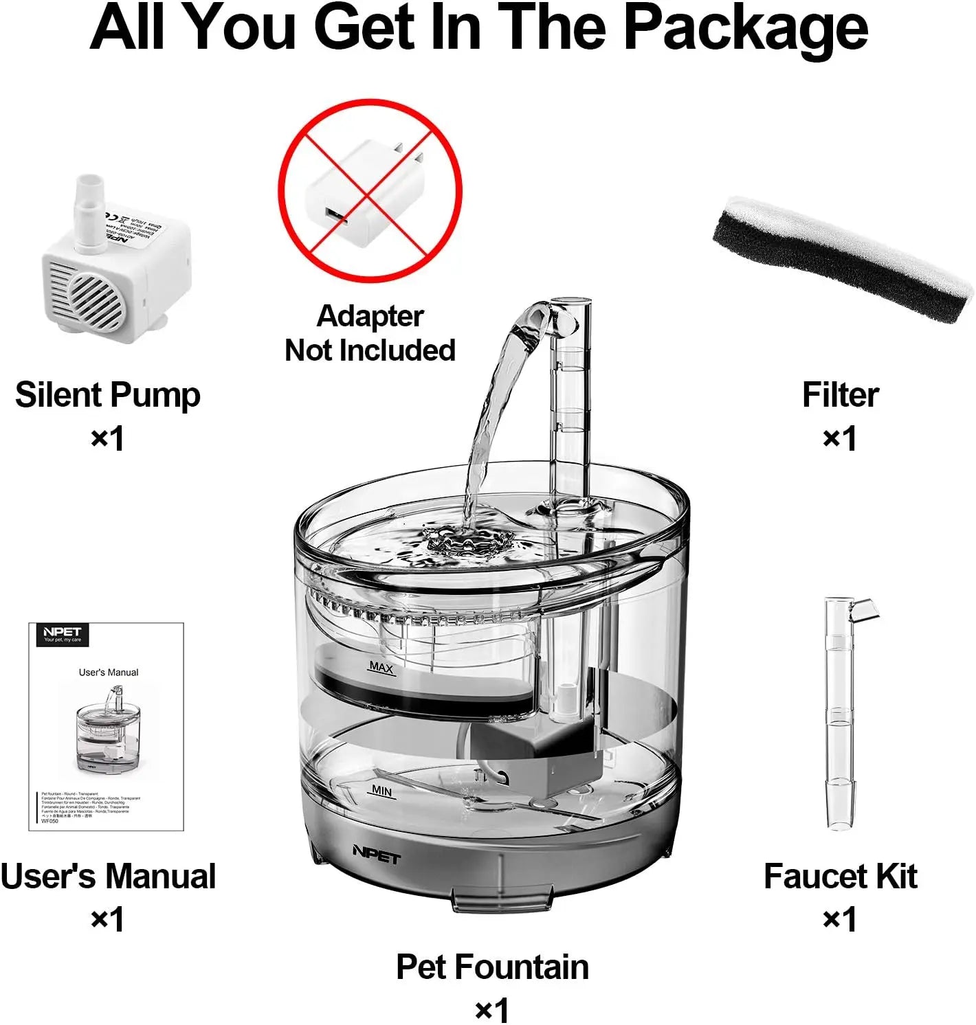 NPET Cat Water Fountain WF050TP