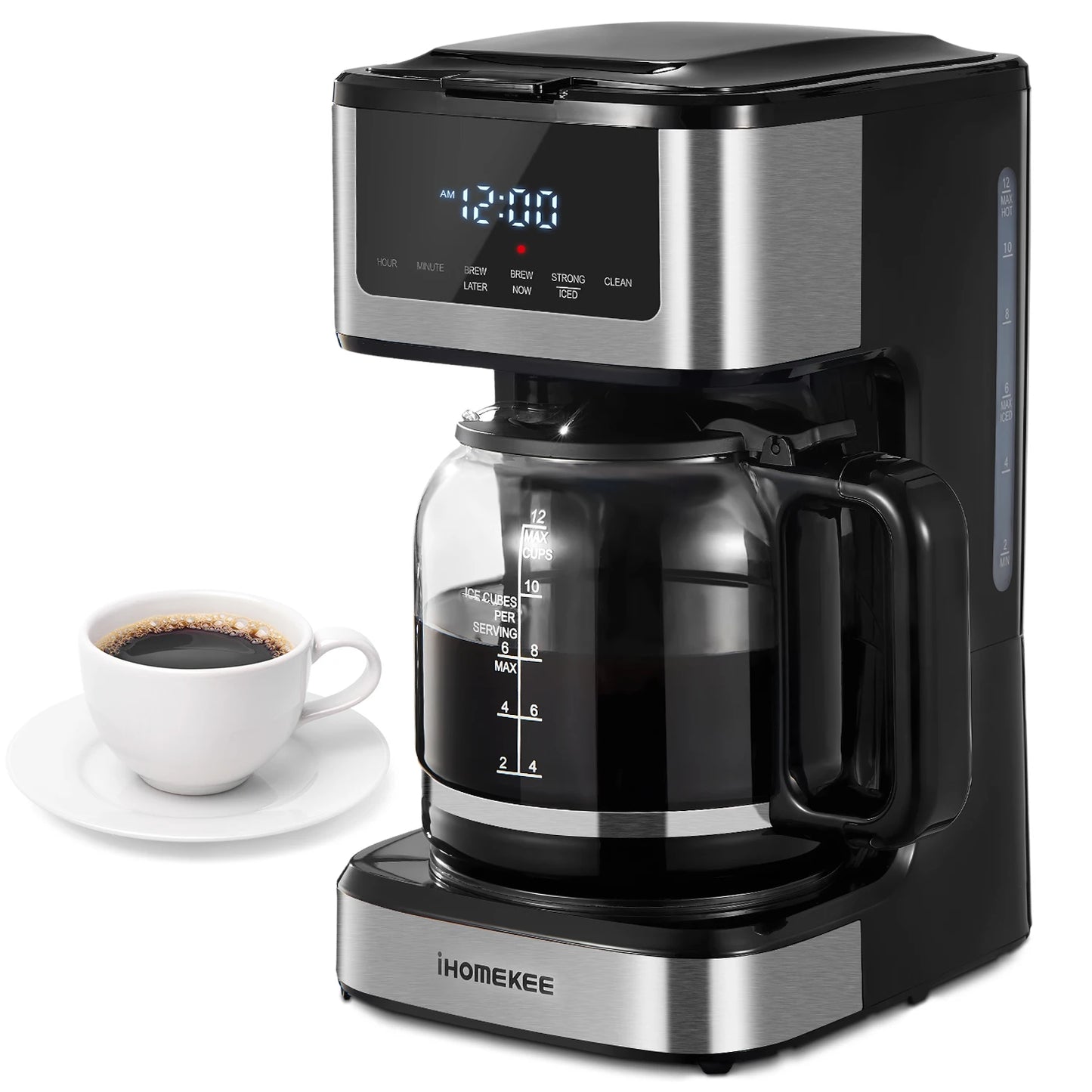 Programmable Drip Coffee Maker 12 Cup with Iced Coffee Function
