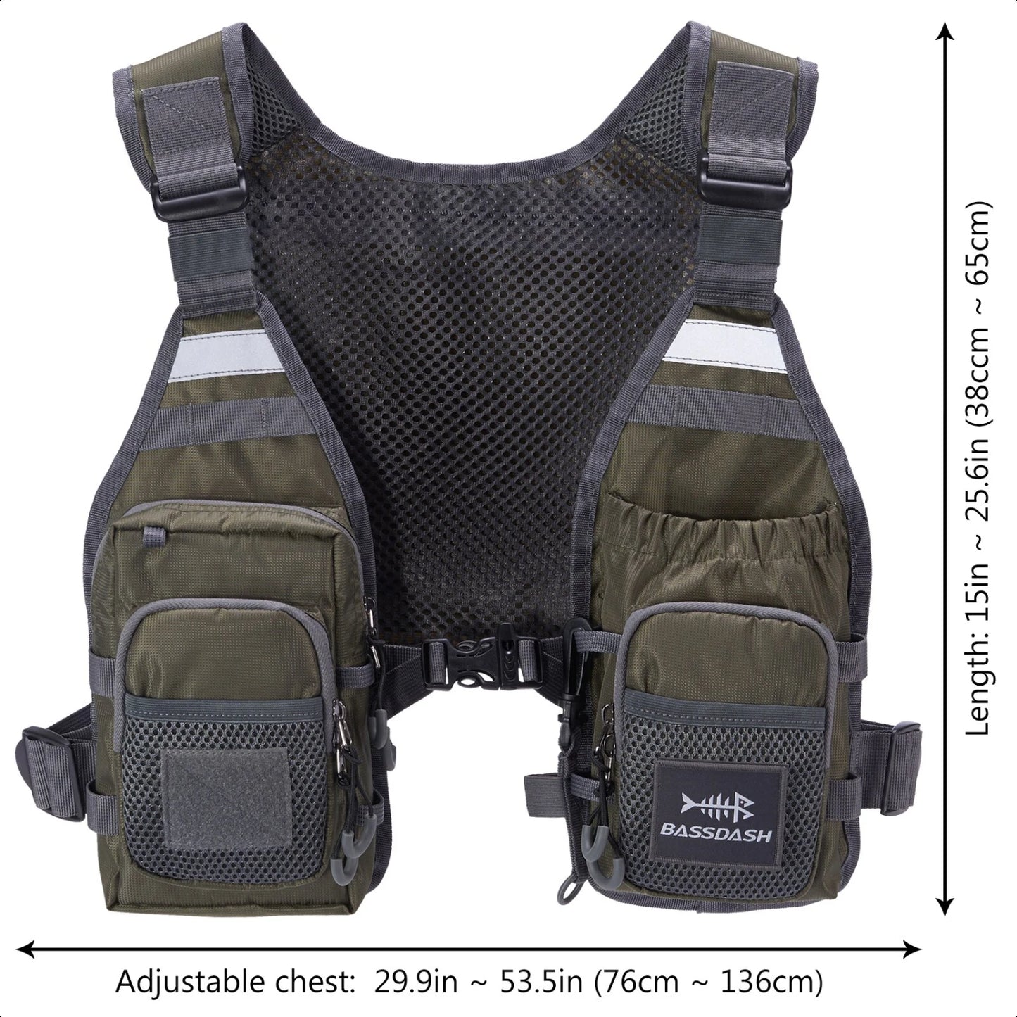 FV08 Ultra Lightweight Fly Fishing Vest Men and Women Portable Chest Pack One Size Fits Most