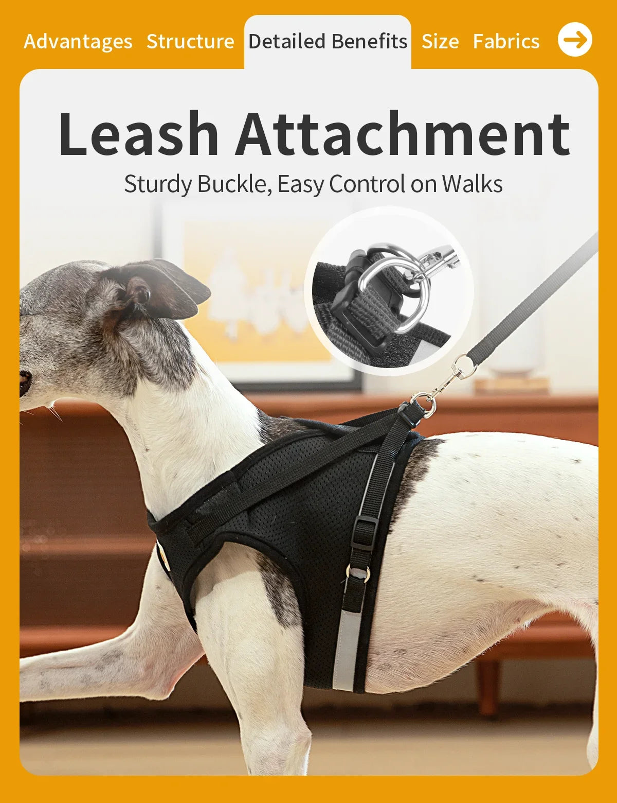 Reflective Safety Dog Vest Harness Dog Collar Leash Adjustable Mesh Vest