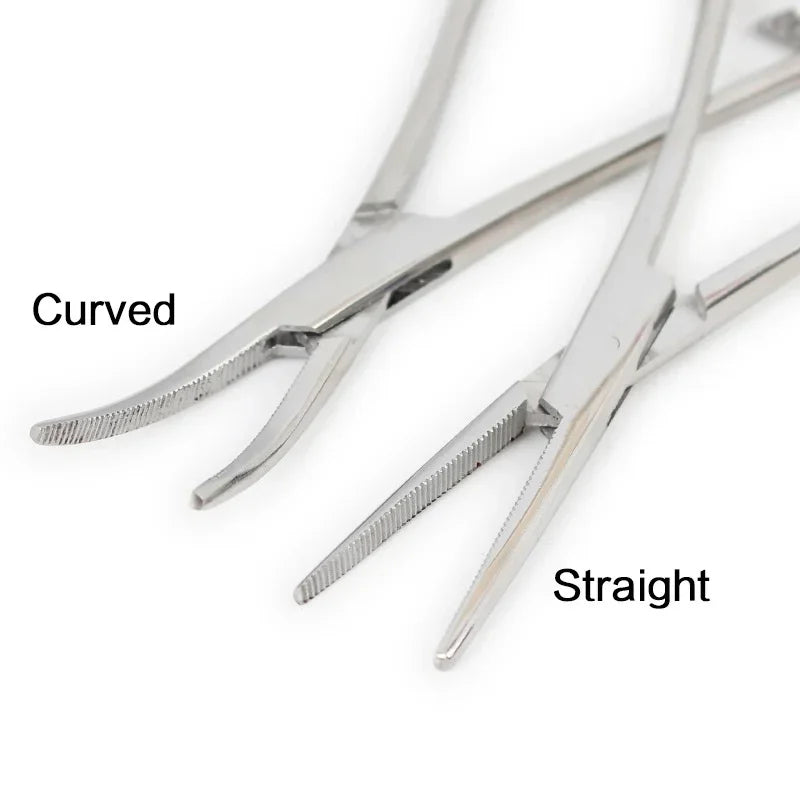 FLYSAND Stainless Steel Fishing Pliers Scissors Line Cutter Hook Remover Forceps Tackle Curved Tip Clamps Fishing Tools