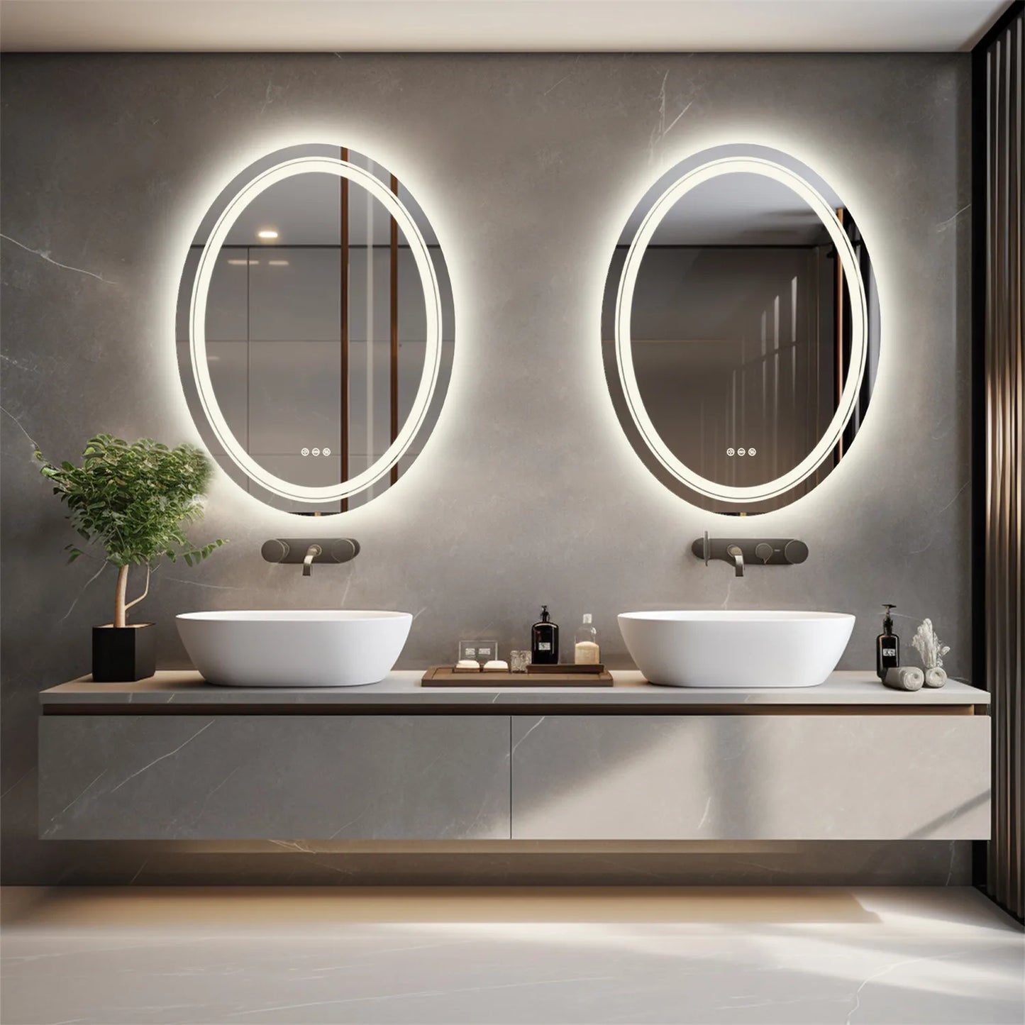 Oval LED Dimmable Bathroom Vanity Mirror