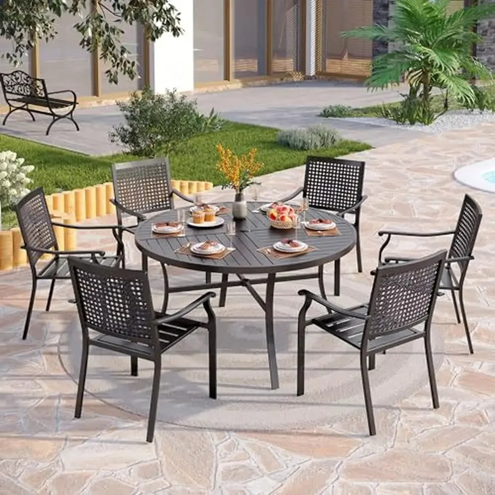 7 Piece Outdoor Round Dining Set