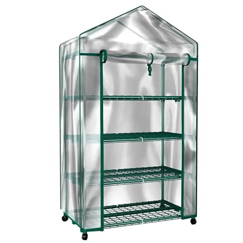 Portable Mini Greenhouse with Locking Wheels