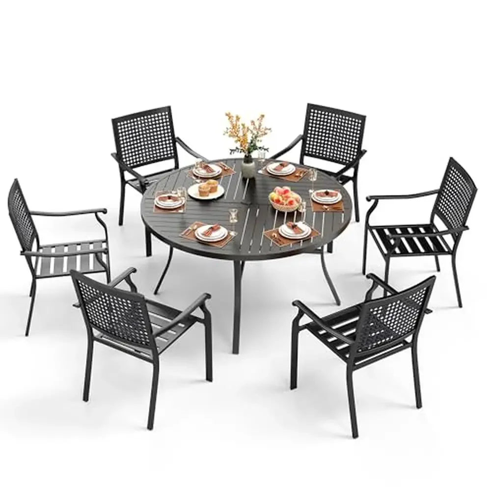 7 Piece Outdoor Round Dining Set