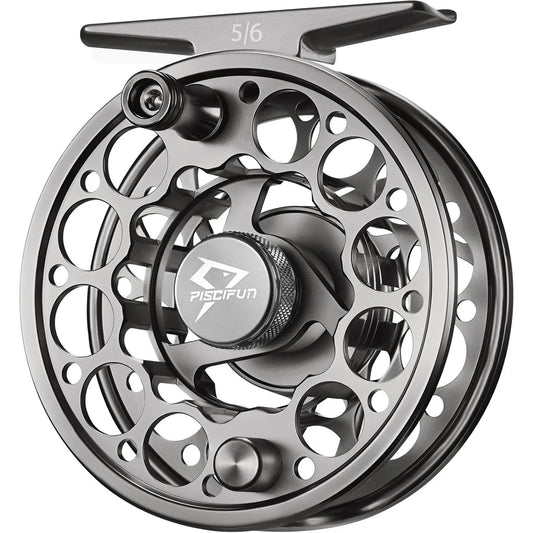 Fishing Reel, CNC-Machined Aluminum Alloy Fly Reel, 3/4, 5/6, 7/8, Weight, Black, Gunmetal, Space Gray