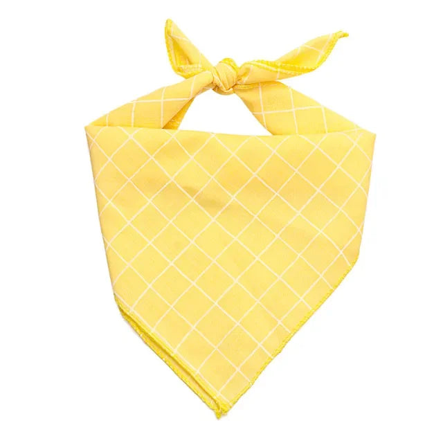 Pet Bandanas Plaid Dots Style Cotton Washable Bandanas  For Puppies Kittens
