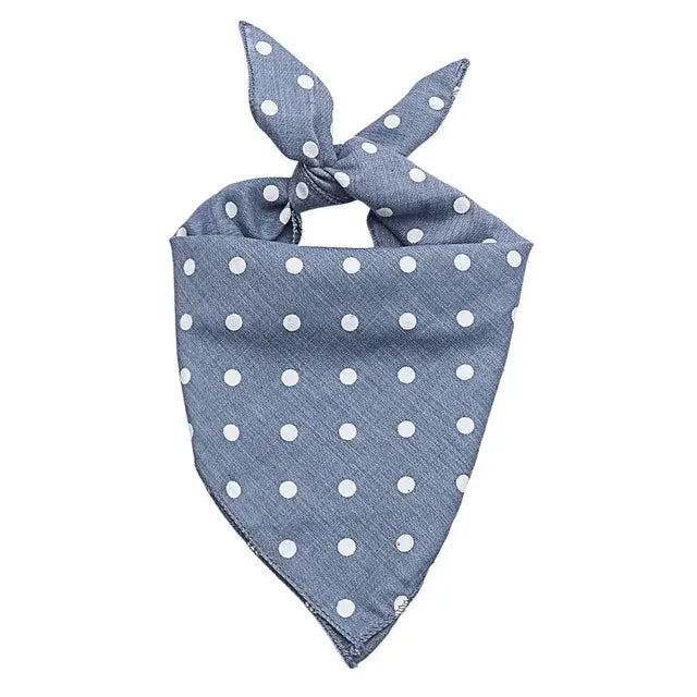 Pet Bandanas Plaid Dots Style Cotton Washable Bandanas  For Puppies Kittens