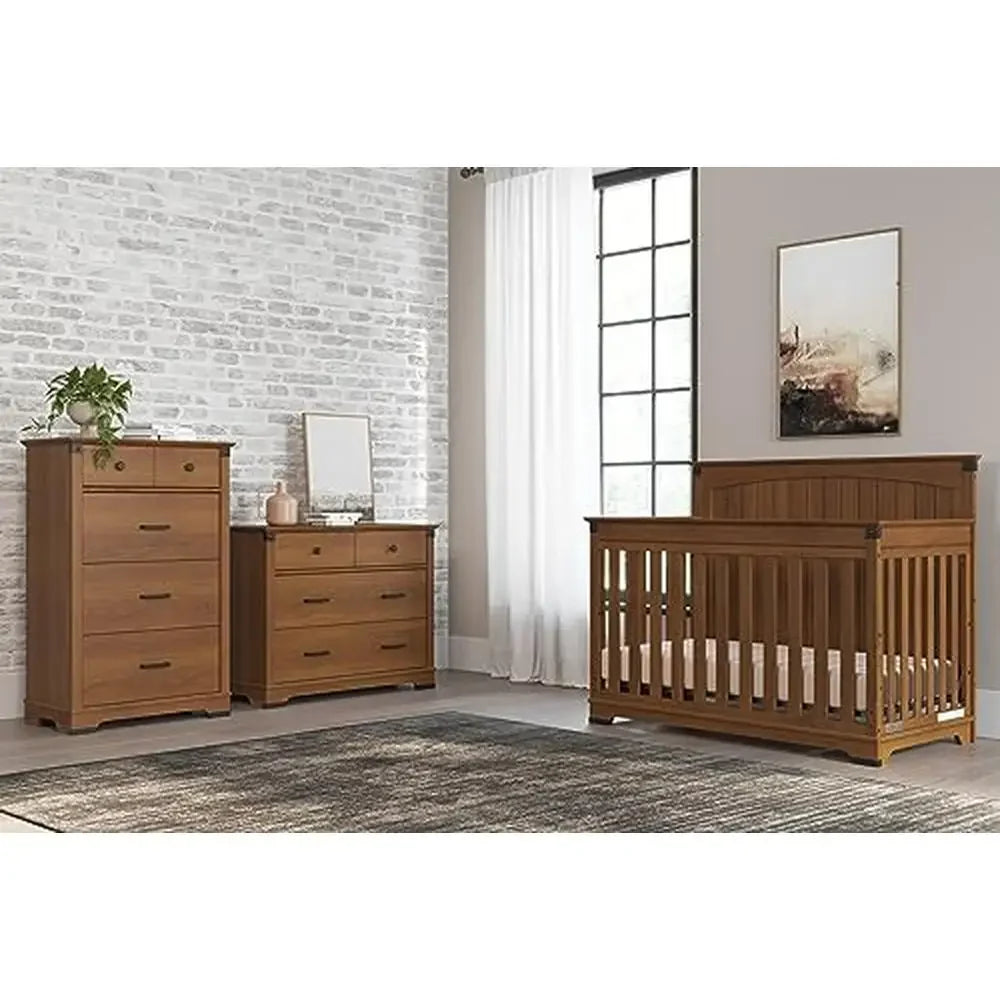 3-Piece Nursery Furniture Set 4-in-1 Convertible Crib Set