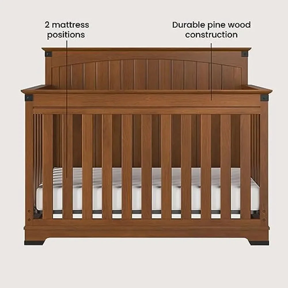 3-Piece Nursery Furniture Set 4-in-1 Convertible Crib Set