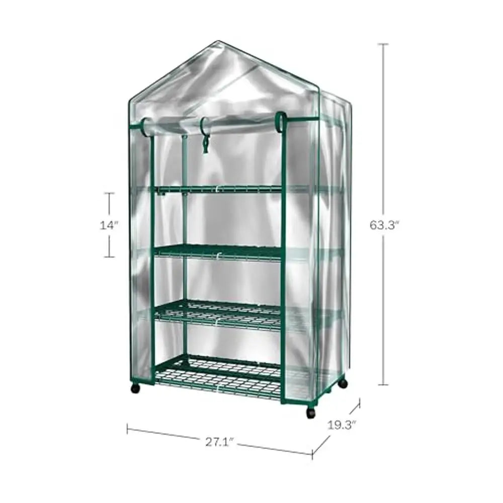 Portable Mini Greenhouse with Locking Wheels