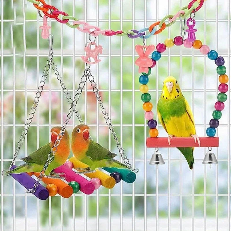 Parakeet Cage Hammock Hanging Toys