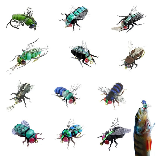 Fishing Fly Kit Bass Lure Set Of 12 Hand Tied Realistic Boxes Included Salmon Fishing Fly Bass Lure With Hooks For Freshwater